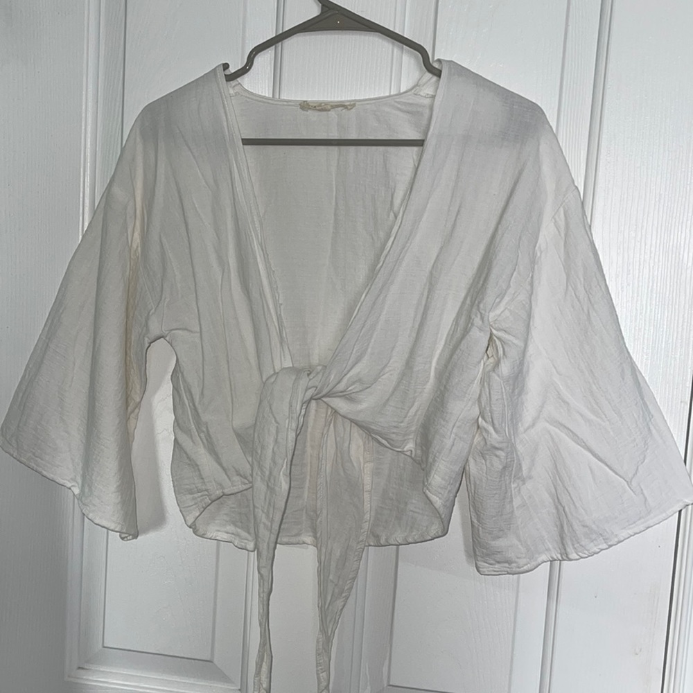 Linen Tie Crop Top